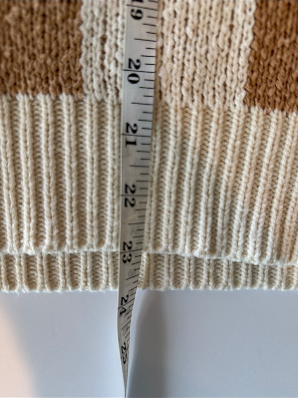 Anthropologie Maeve Checkerboard Knit Sweater Vest in Cream/Tan Size XS - Picture 9 of 13